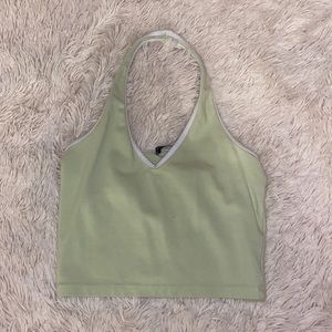brandy melville green halter top